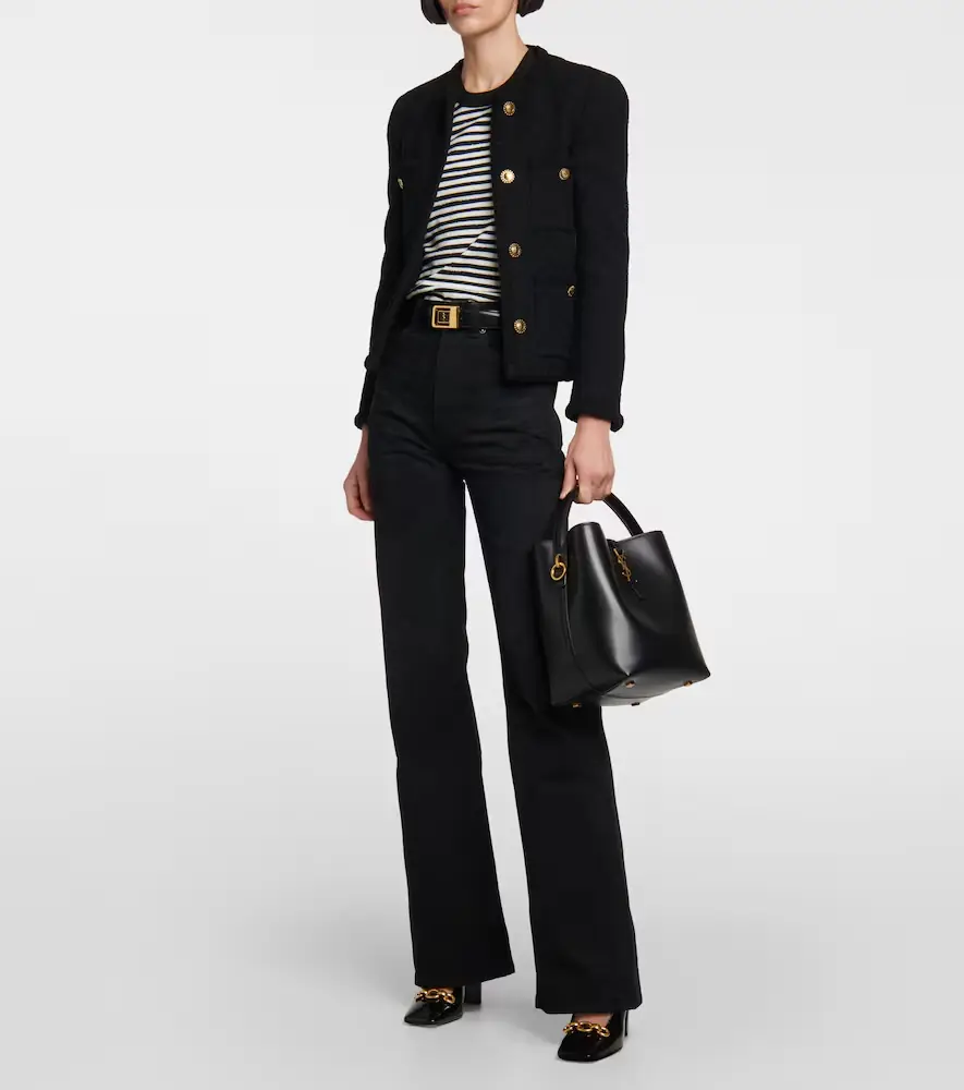 Saint Laurent Cassandre striped jersey top | Thumbnail 2 Saint Laurent Cassandre striped jersey top | Thumbnail 2