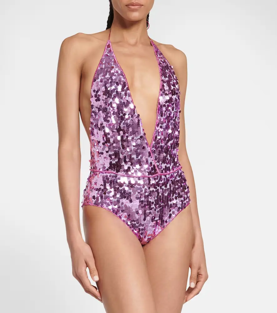 Oséree Oséree Sequined halterneck swimsuit | Thumbnail 3