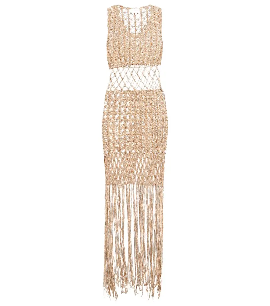 Anna Kosturova Fringe-trimmed crochet midi dress | Image 1 Anna Kosturova Fringe-trimmed crochet midi dress | Image 1