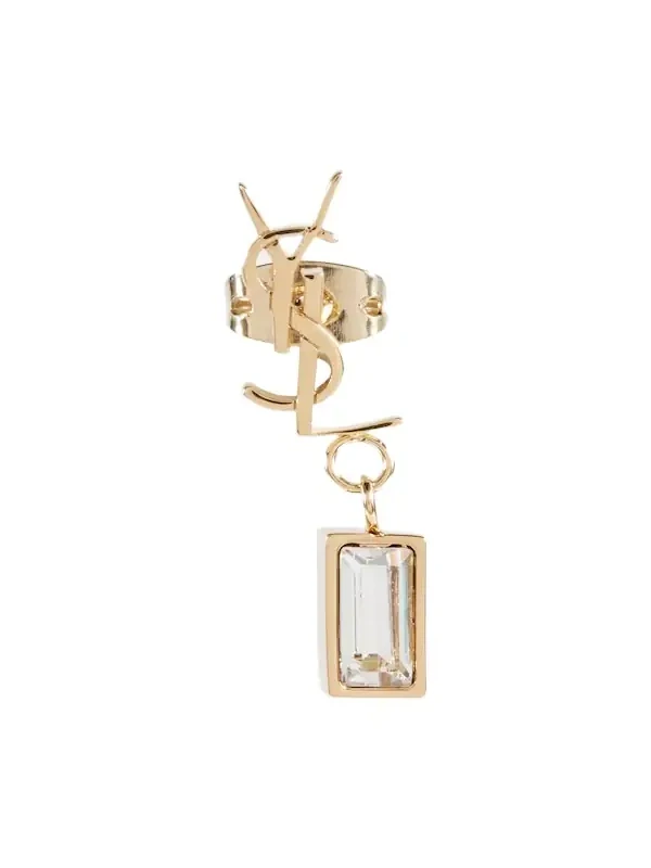 Single YSL rhinestone-embellished earring