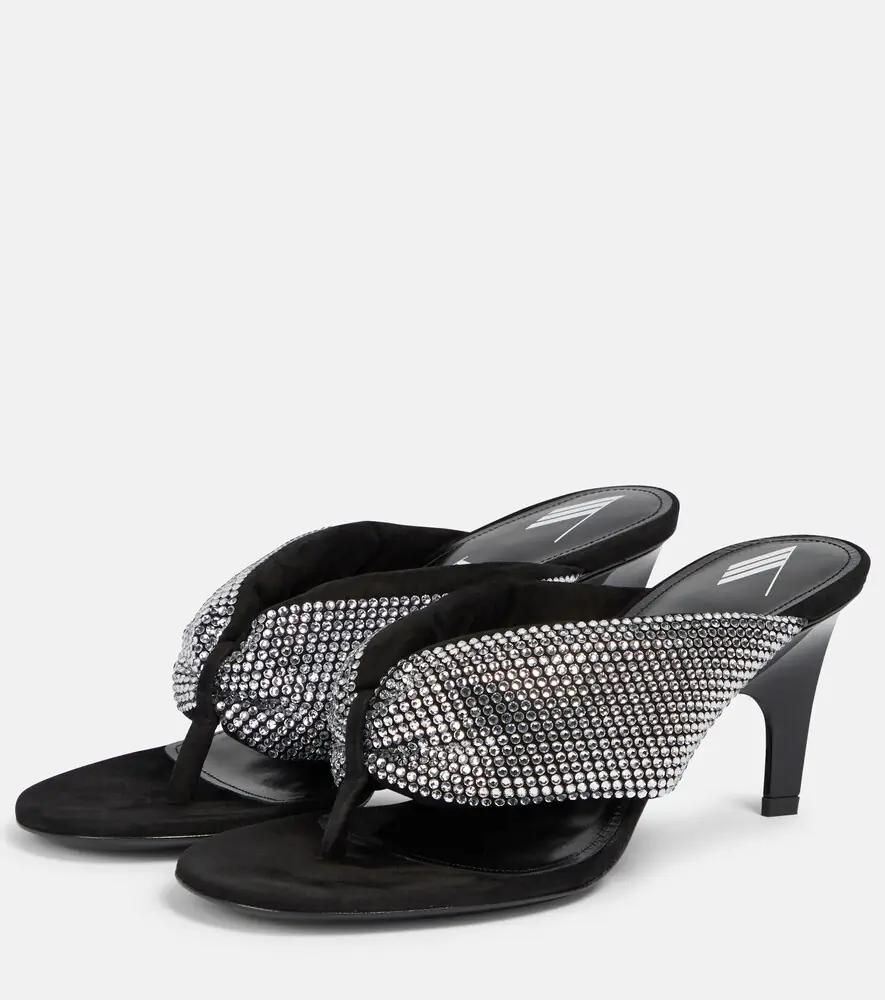 The Attico Rem satin crystal-embellished thong sandals | Thumbnail 4 The Attico Rem satin crystal-embellished thong sandals | Thumbnail 4