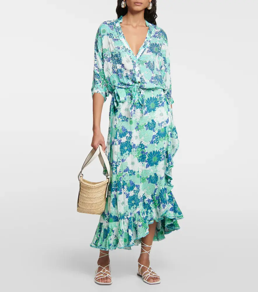 Poupette St Barth Aude floral midi skirt | Thumbnail 2