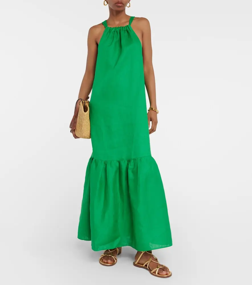 ASCENO Ibiza linen maxi dress | Thumbnail 4