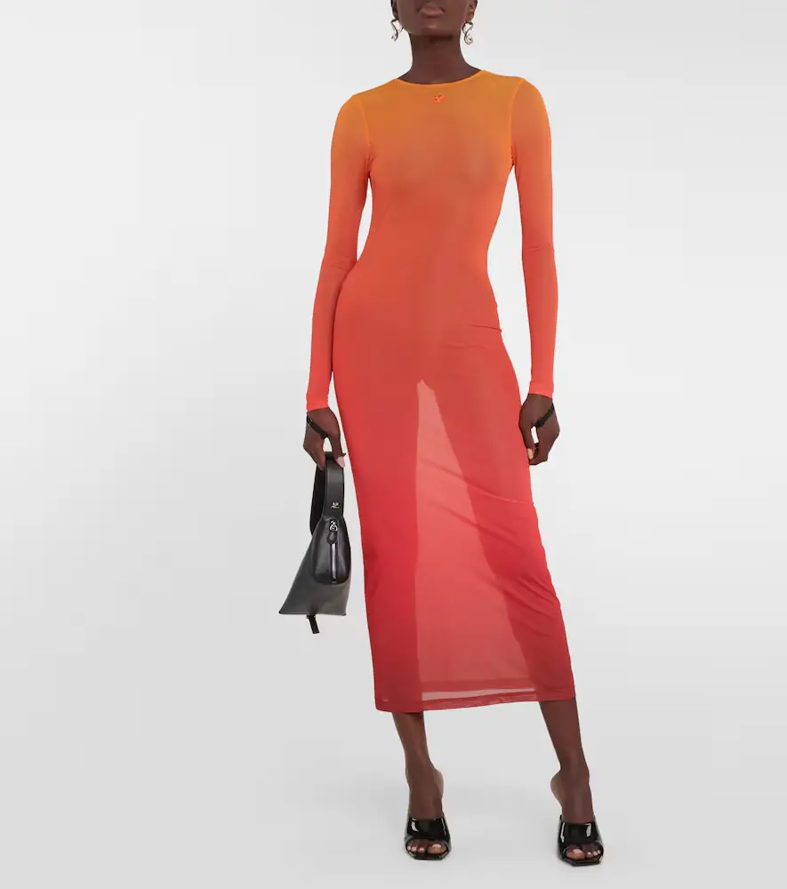 Courrèges Courrèges Gradient semi-sheer midi dress | Thumbnail 3