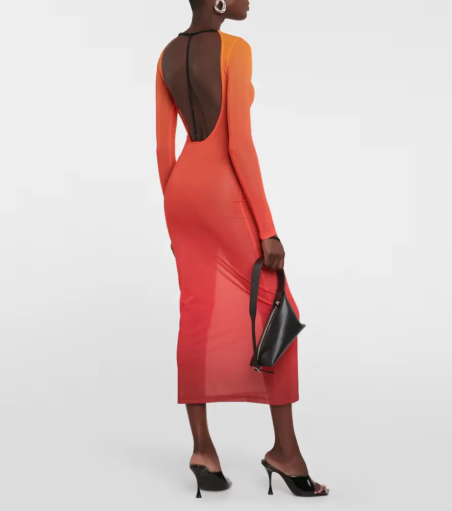 Courrèges Courrèges Gradient semi-sheer midi dress | Thumbnail 4