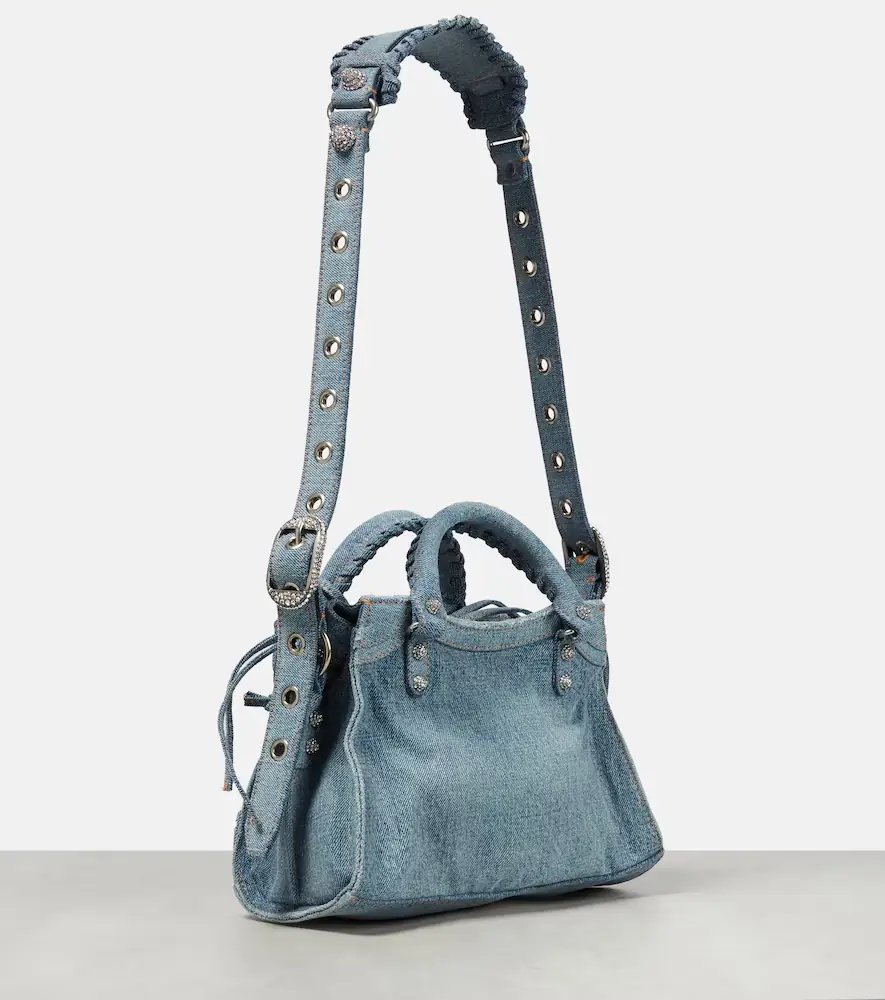 Balenciaga Neo Cagole XS denim shoulder bag | Thumbnail 2