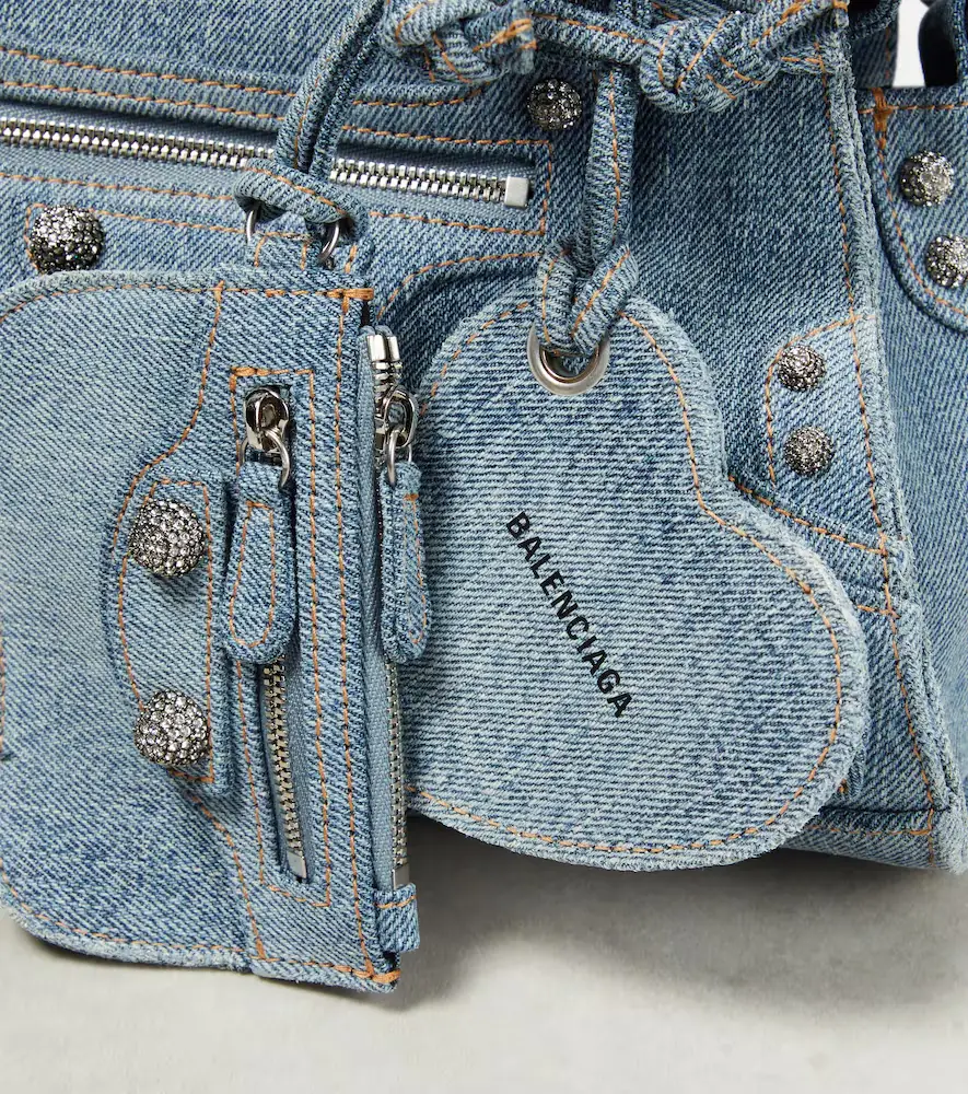 Balenciaga Neo Cagole XS denim shoulder bag | Thumbnail 3