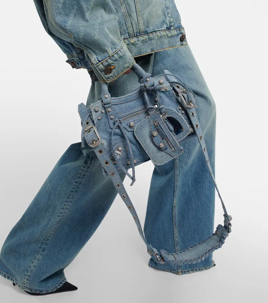Balenciaga Neo Cagole XS denim shoulder bag | Thumbnail 7