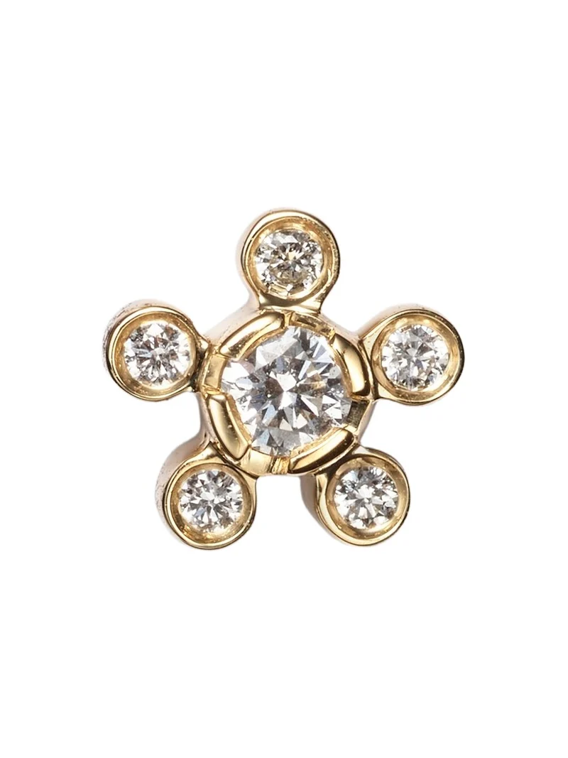 Petit Soleil de Fleur 18kt gold single earring with diamonds