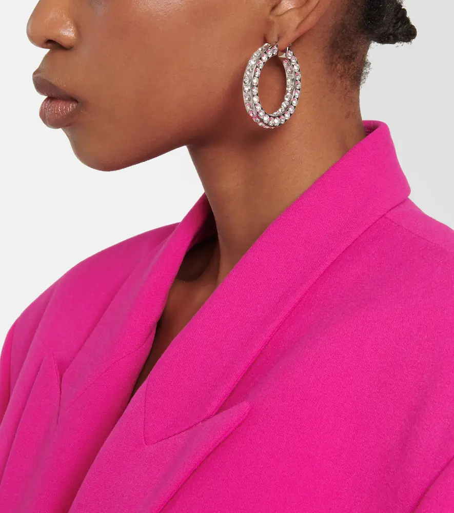 Amina Muaddi Jahleel large crystal-embellished hoop earrings | Thumbnail 2 Amina Muaddi Jahleel large crystal-embellished hoop earrings | Thumbnail 2