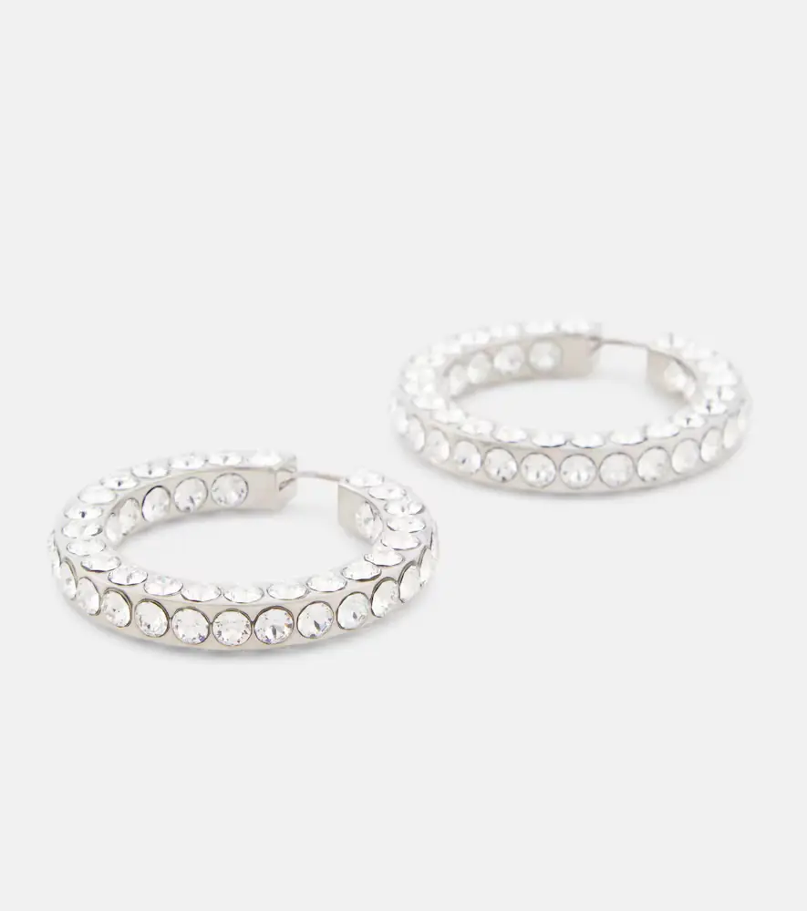 Amina Muaddi Jahleel large crystal-embellished hoop earrings | Thumbnail 4 Amina Muaddi Jahleel large crystal-embellished hoop earrings | Thumbnail 4