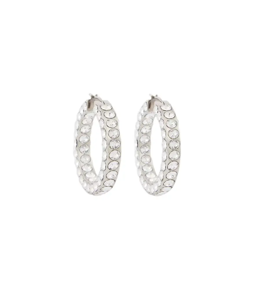 Amina Muaddi Jahleel large crystal-embellished hoop earrings