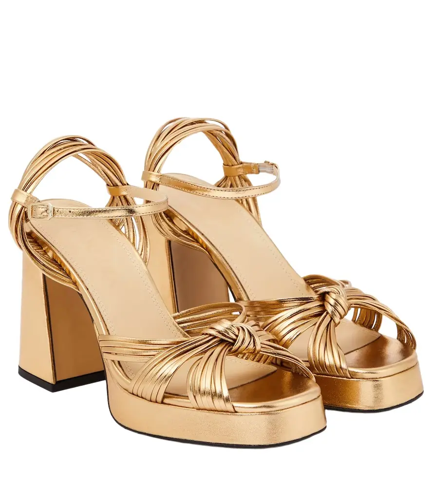 Souliers Martinez Springs metallic leather platform sandals | Image 1 Souliers Martinez Springs metallic leather platform sandals | Image 1