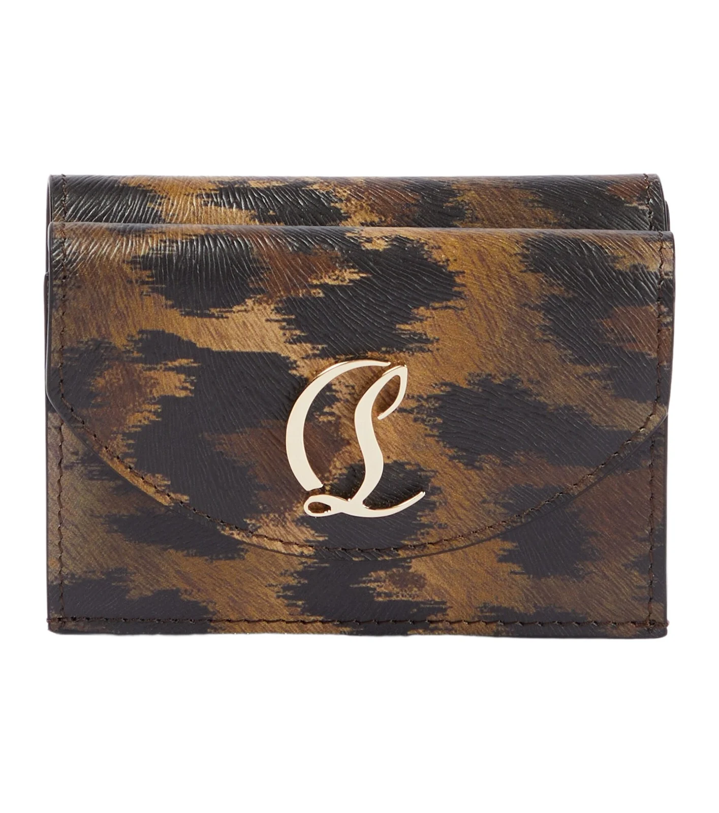 Christian Louboutin CL debossed leopard-print leather wallet