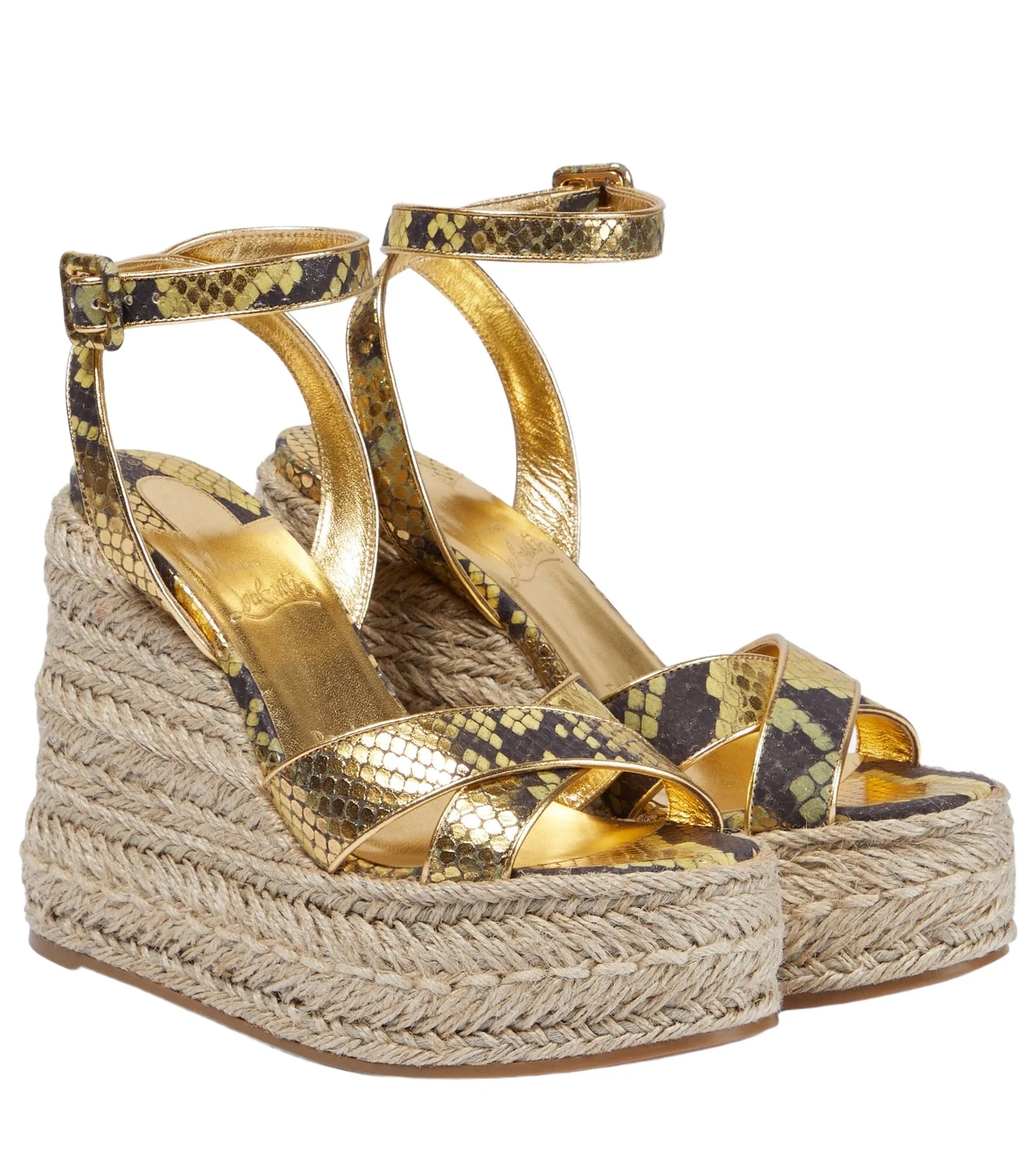 Mariza snake-print leather espadrille wedges Mariza snake-print leather espadrille wedges