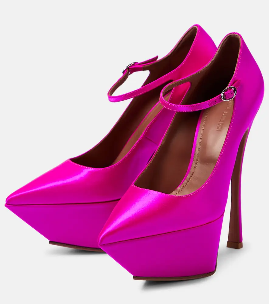 Amina Muaddi Yigit satin platform pumps | Thumbnail 4 Amina Muaddi Yigit satin platform pumps | Thumbnail 4