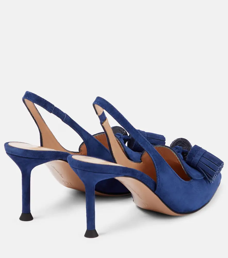 Gianvito Rossi Embellished suede slingback pumps | Thumbnail 2
