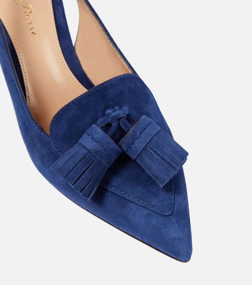 Gianvito Rossi Embellished suede slingback pumps | Thumbnail 3