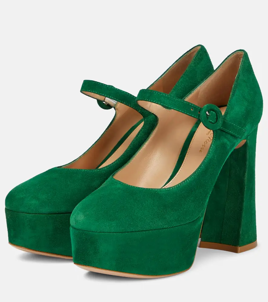 Gianvito Rossi Mary Jane suede leather pumps | Thumbnail 2 Gianvito Rossi Mary Jane suede leather pumps | Thumbnail 2