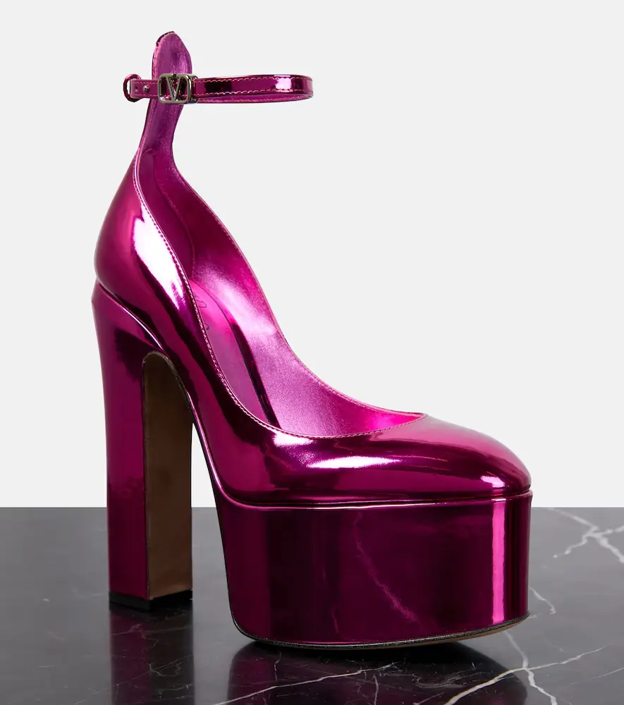 Valentino Garavani Tan-Go metallic leather platform pumps | Thumbnail 2