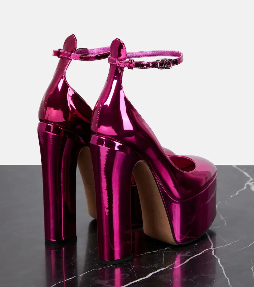 Valentino Garavani Tan-Go metallic leather platform pumps | Thumbnail 3