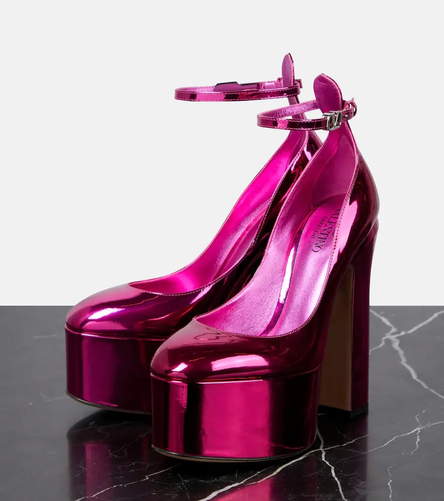 Valentino Garavani Tan-Go metallic leather platform pumps | Thumbnail 4
