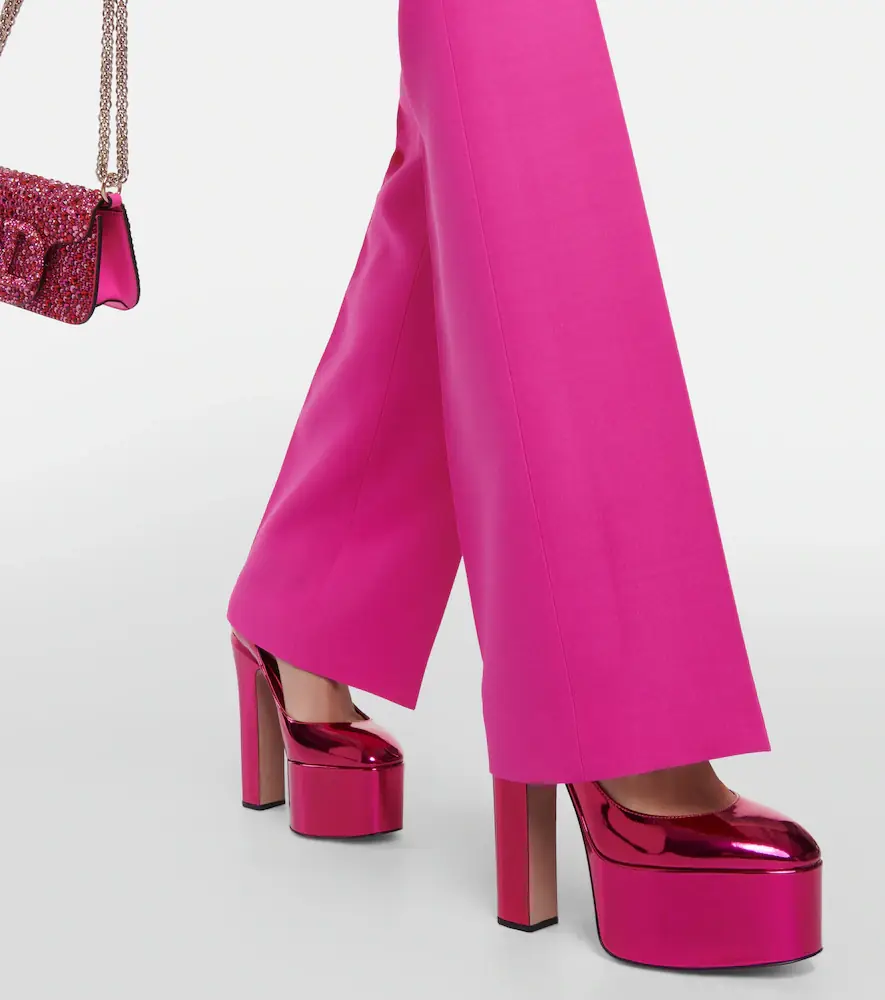Valentino Garavani Tan-Go metallic leather platform pumps | Thumbnail 6