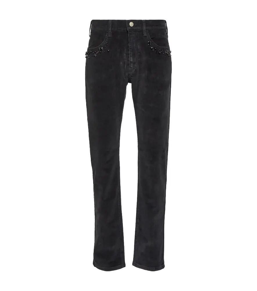 Undercover Studded cotton corduroy slim pants