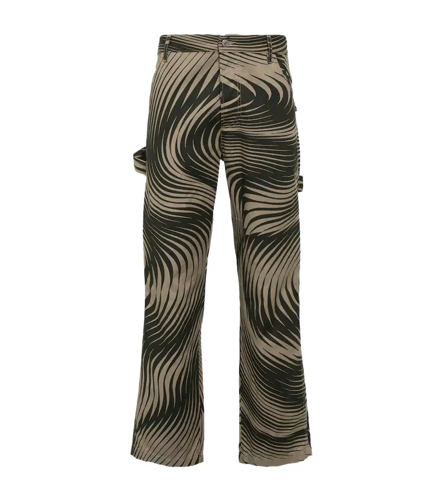 Dries Van Noten Cotton and linen wide-leg pants