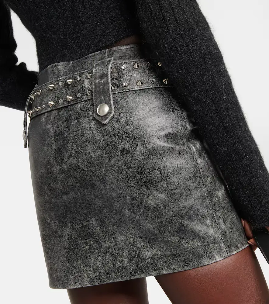 Alessandra Rich Belted embellished leather miniskirt | Thumbnail 3 Alessandra Rich Belted embellished leather miniskirt | Thumbnail 3