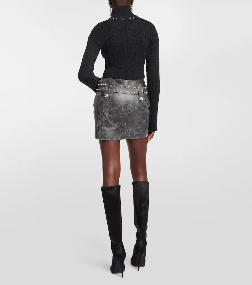 Alessandra Rich Belted embellished leather miniskirt | Thumbnail 5 Alessandra Rich Belted embellished leather miniskirt | Thumbnail 5