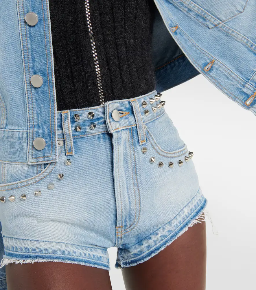Alessandra Rich Embellished mid-rise denim shorts | Thumbnail 5