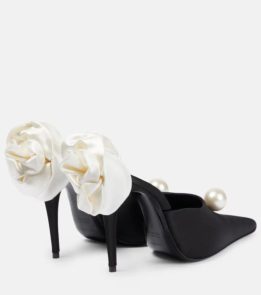 Magda Butrym Appliqué embellished satin mules | Thumbnail 2