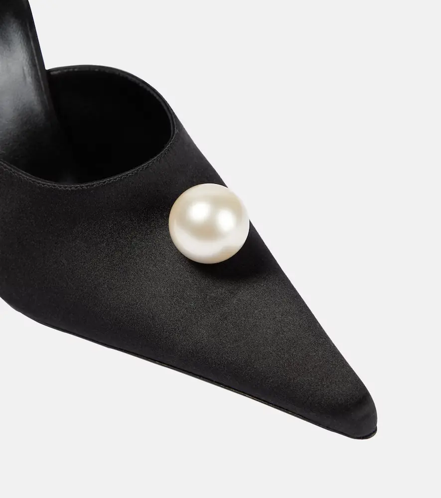 Magda Butrym Appliqué embellished satin mules | Thumbnail 4
