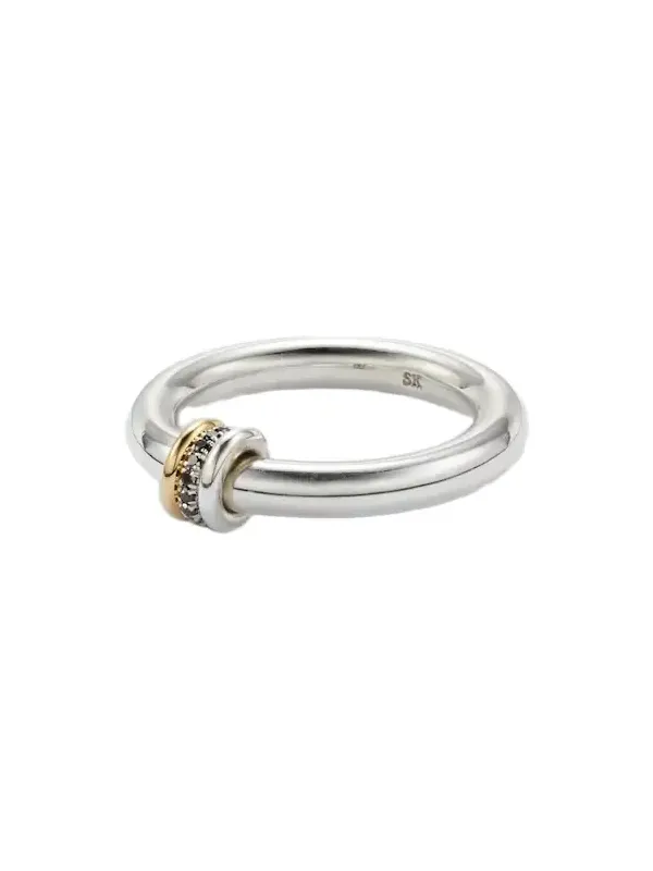 Sirius Max sterling silver and 18tk gold ring with black diamonds