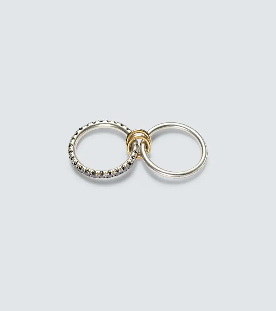 Spinelli Kilcollin Enzo sterling silver and 18kt gold ring with black diamonds | Thumbnail 3 Spinelli Kilcollin Enzo sterling silver and 18kt gold ring with black diamonds | Thumbnail 3