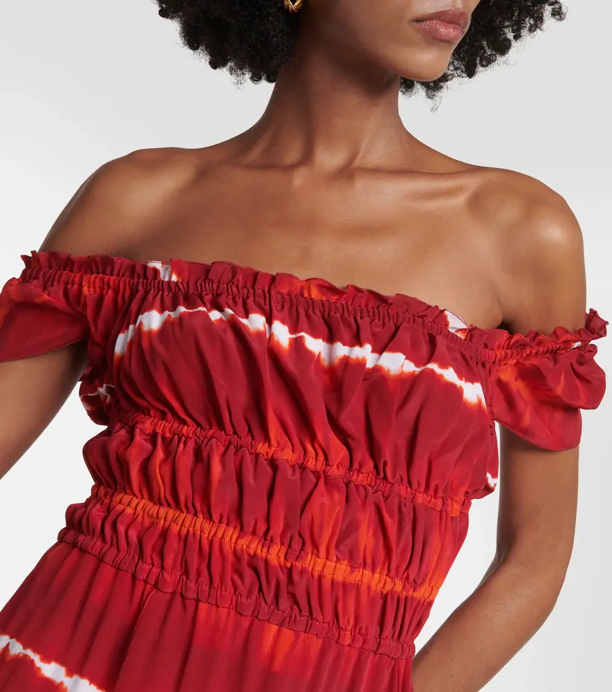 Altuzarra Printed off-shoulder silk midi dress | Thumbnail 3