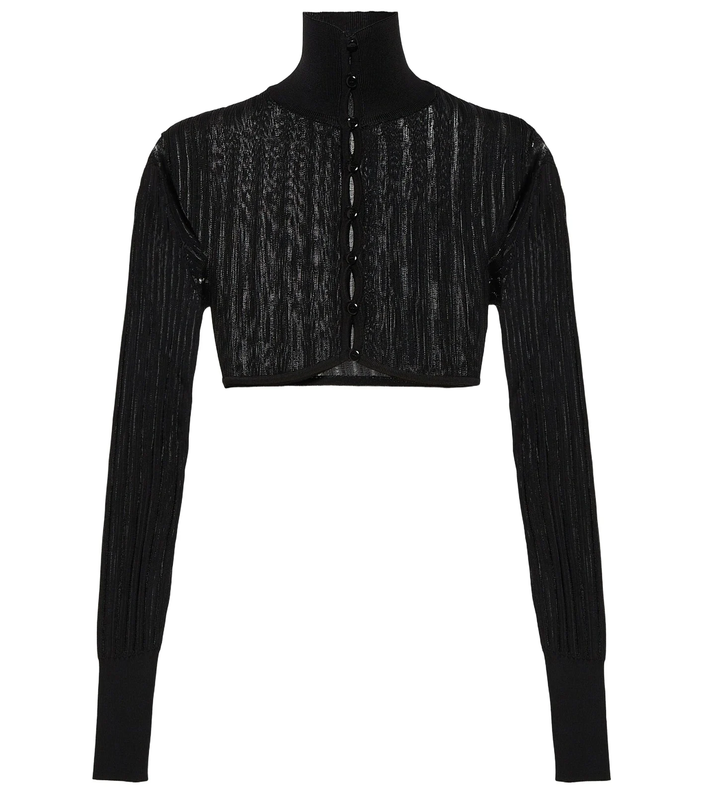 ALAÏA Ribbed-knit cropped cardigan