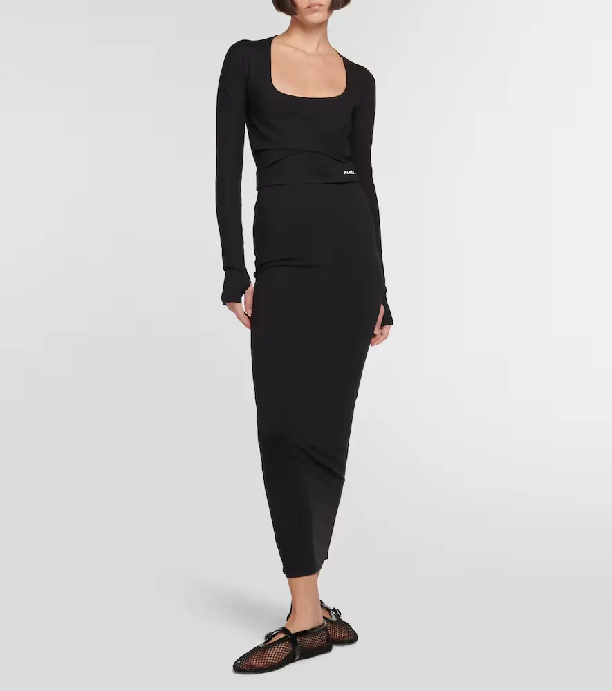 ALAÏA ALAÏA Jersey midi dress | Thumbnail 5
