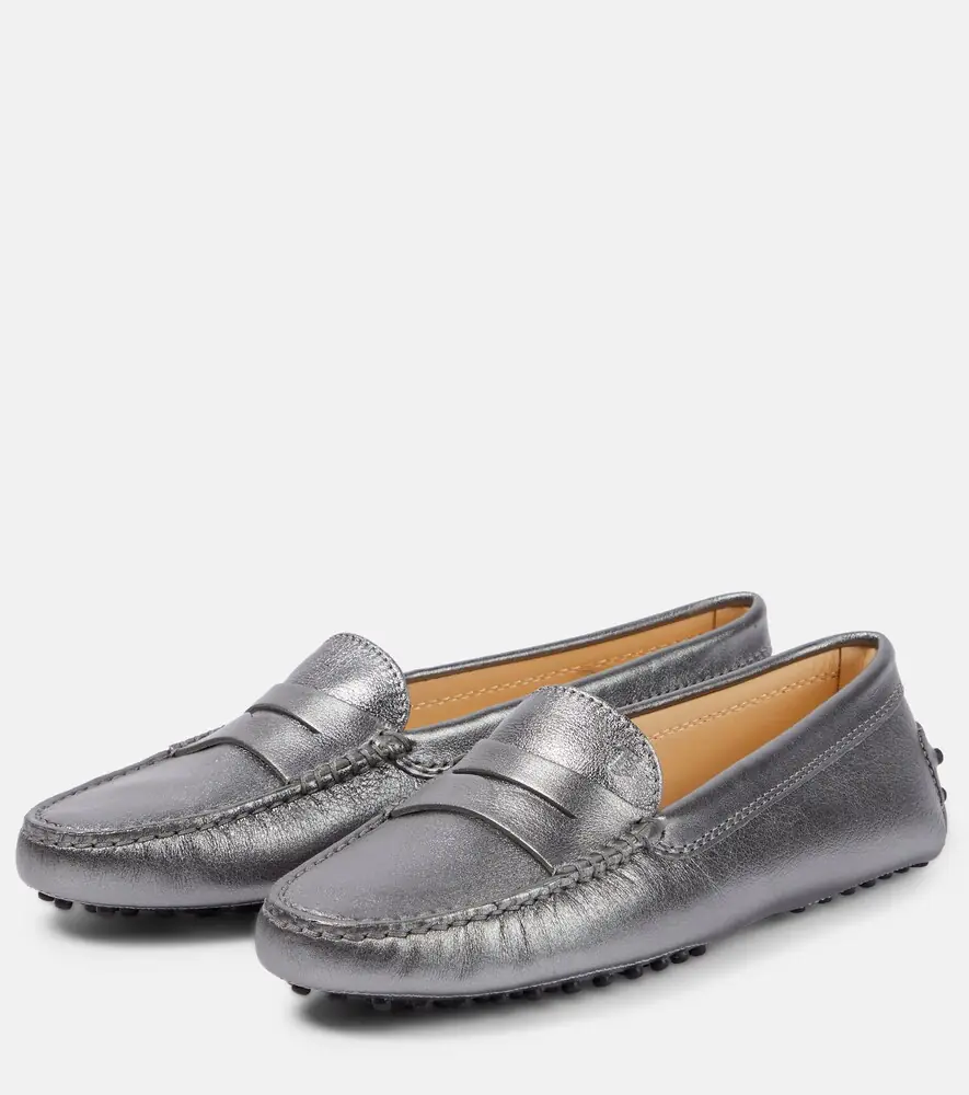 Tod's Metallic leather moccasins | Thumbnail 4