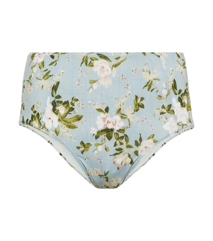 Erdem Floral high-rise bikini bottoms