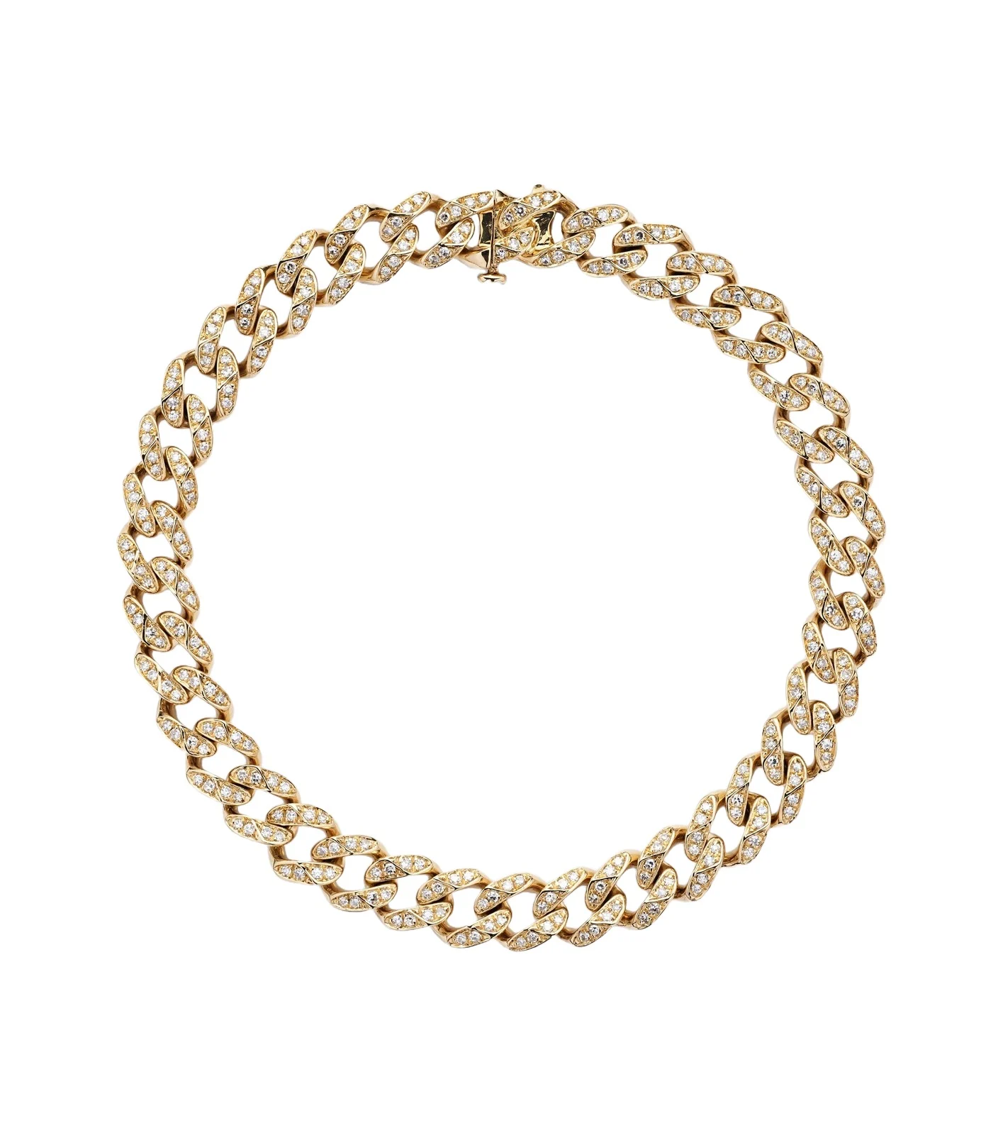 Medium 18kt gold chain bracelet with diamonds Medium 18kt gold chain bracelet with diamonds