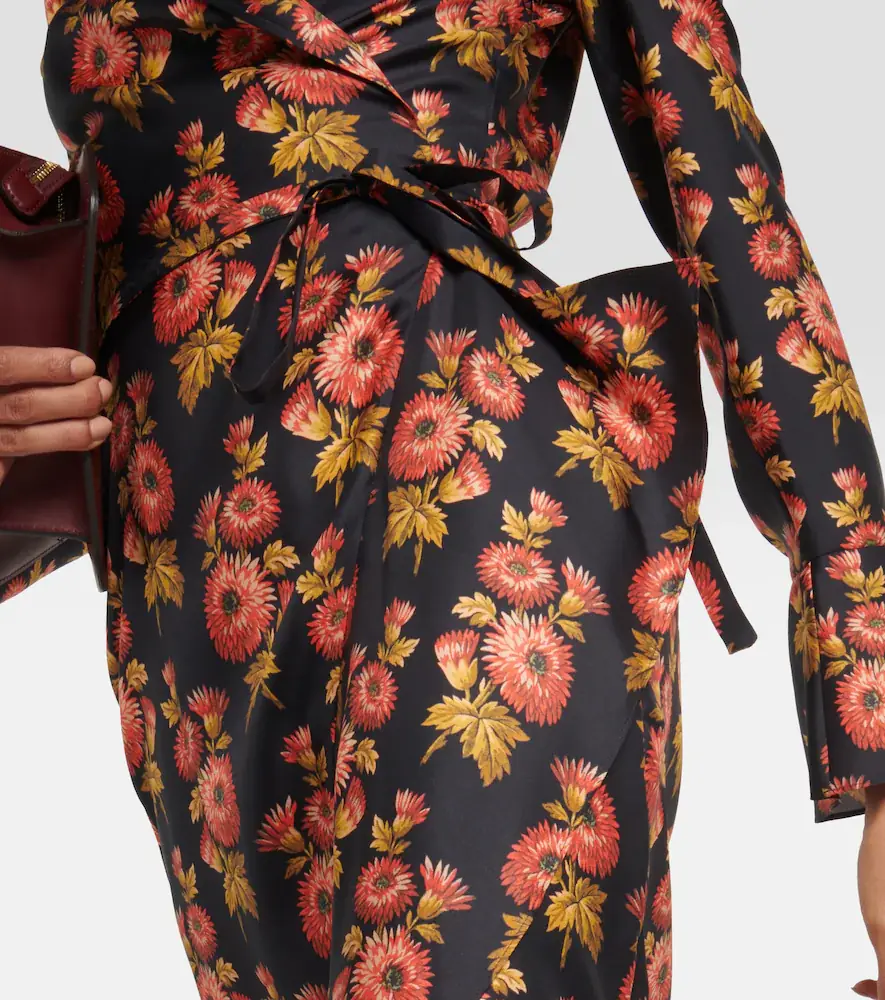 Etro Floral silk twill midi wrap dress | Thumbnail 3