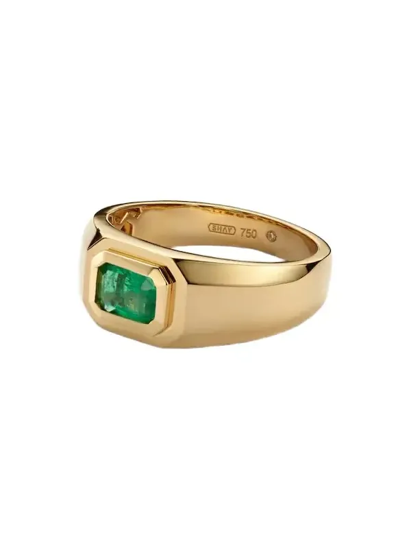SHAY JEWELRY Champion 18kt gold ring with emerald