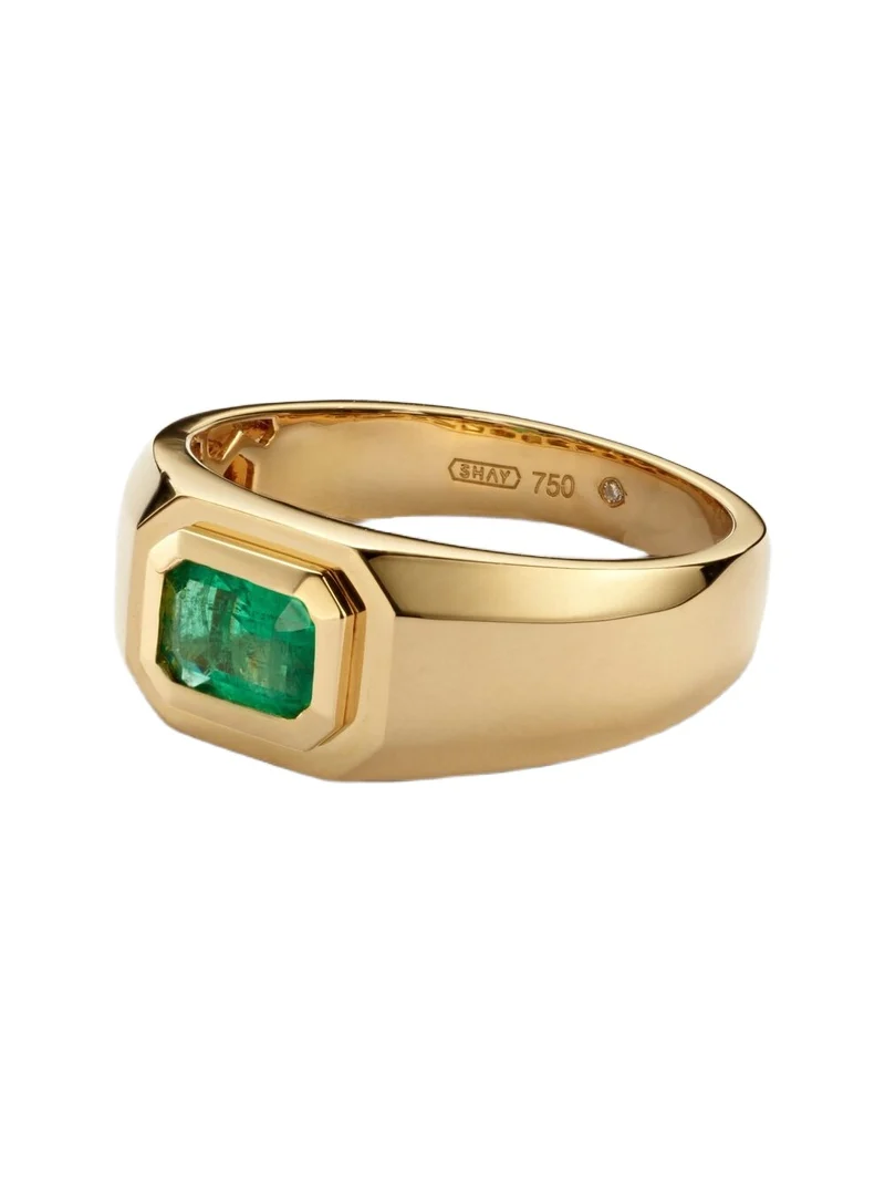 SHAY JEWELRY Champion 18kt gold ring with emerald