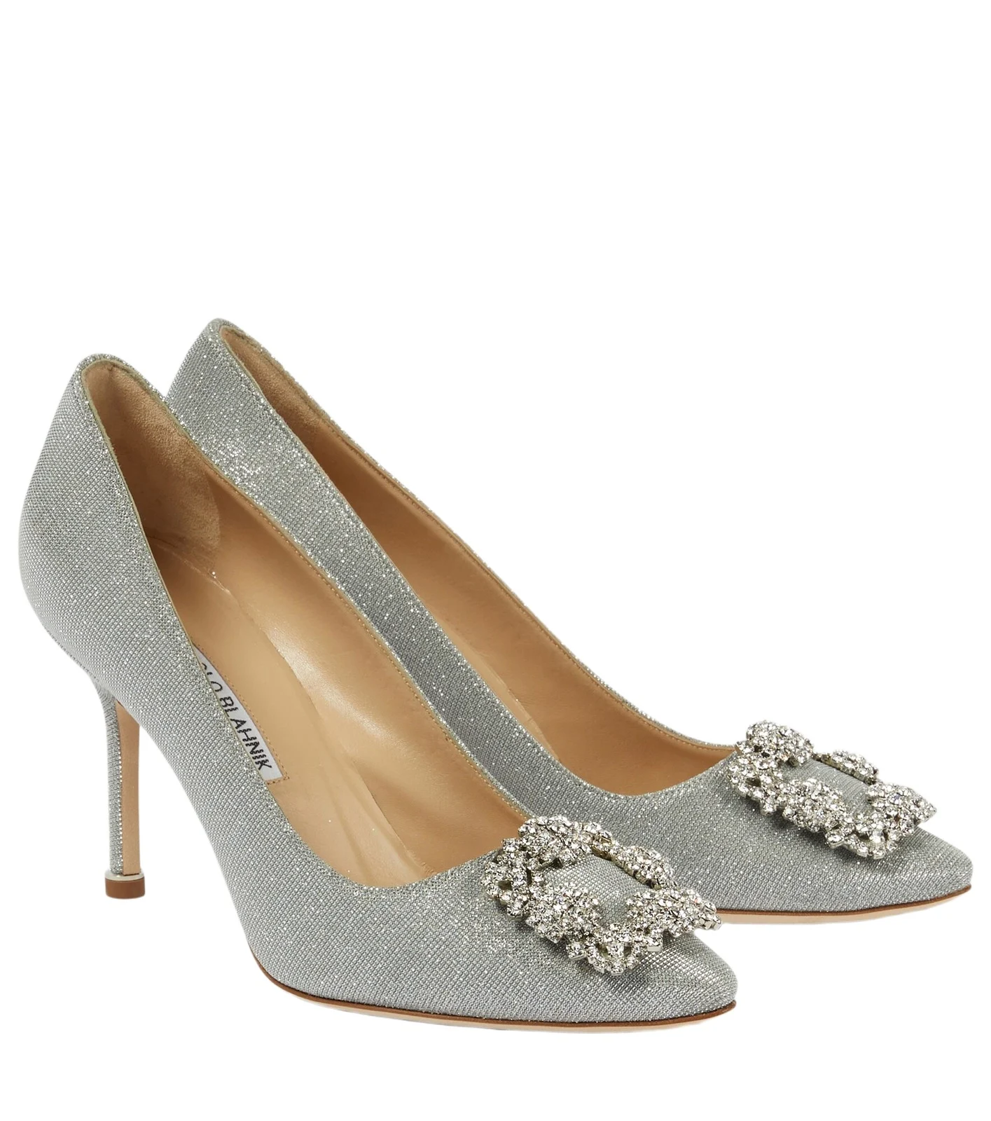 Manolo Blahnik Hangisi 90 embellished glitter pumps