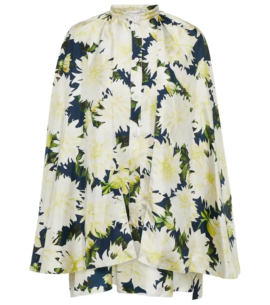 Oscar de la Renta Floral cotton-blend blouse | Image 1 Oscar de la Renta Floral cotton-blend blouse | Image 1