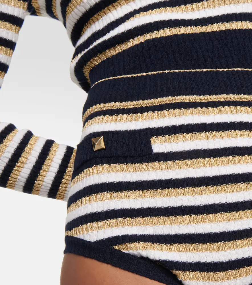 Valentino Garavani Roman Stud striped wool shorts | Thumbnail 3 Valentino Garavani Roman Stud striped wool shorts | Thumbnail 3