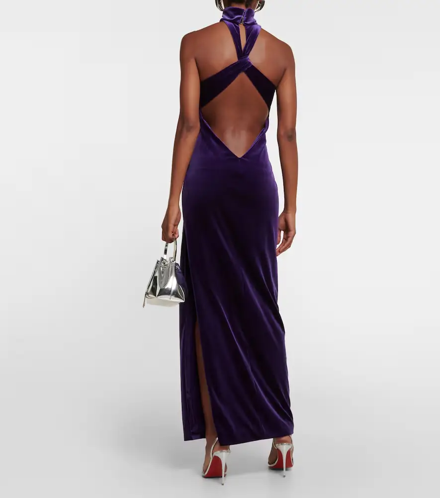 Galvan Cleveland velvet gown | Thumbnail 4