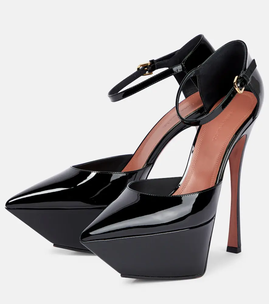 Amina Muaddi Angelica patent leather platform pumps | Thumbnail 4